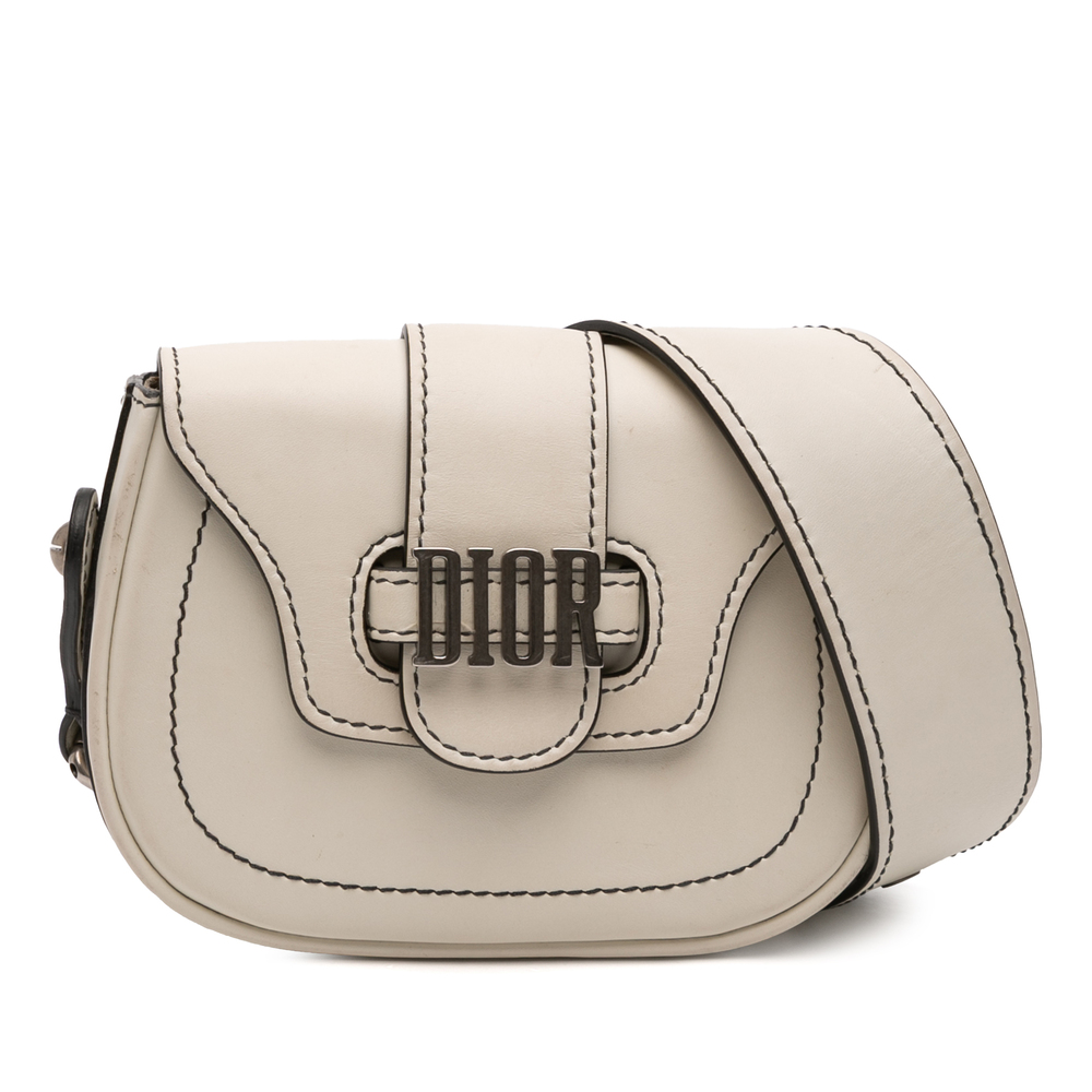 Pre-Loved Dior Mini Leather D Fence Saddle Bag